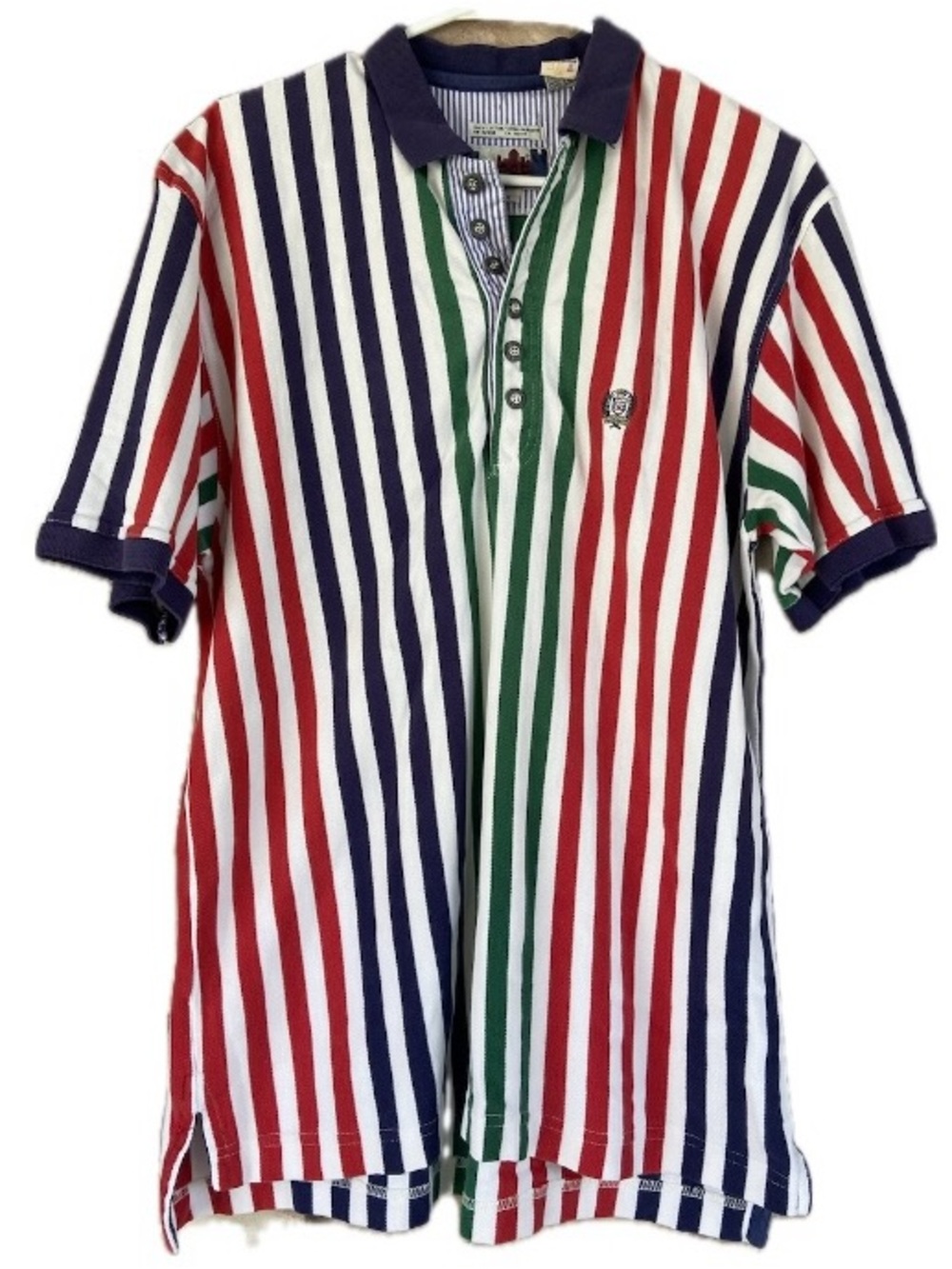Vintage 90s Good Guys Color block Striped Rugby Polo Shirt Mens Medium Cotton